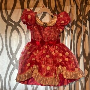 Pink and White Halloween Minnie Costume with Ruffled Skirt and Puff Sleeves